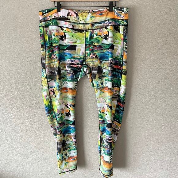 Lucy Active Studio Hatha Activewear Abstract High Rise Legging Plus Size 3X - Picture 1 of 6